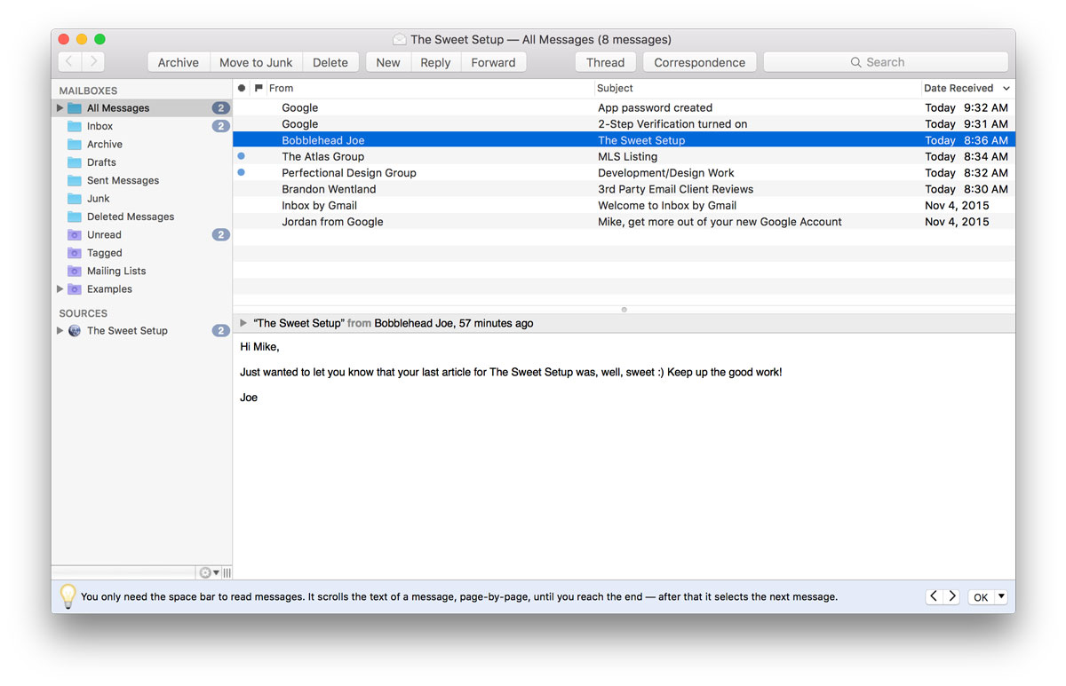Email client application for mac